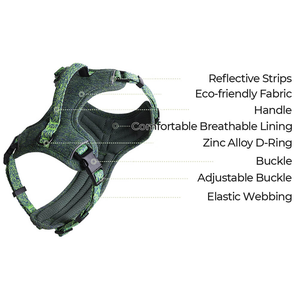 Recycled Fabric No-Pull Dog Harness/Lead